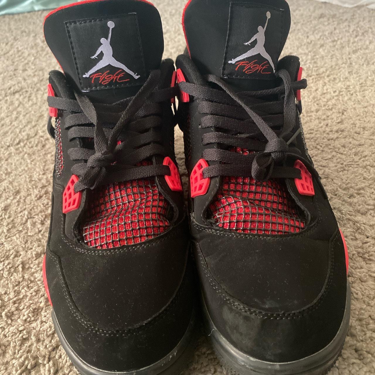 Jordan 4s Red Thunder worn 2 times. no major flaws... - Depop