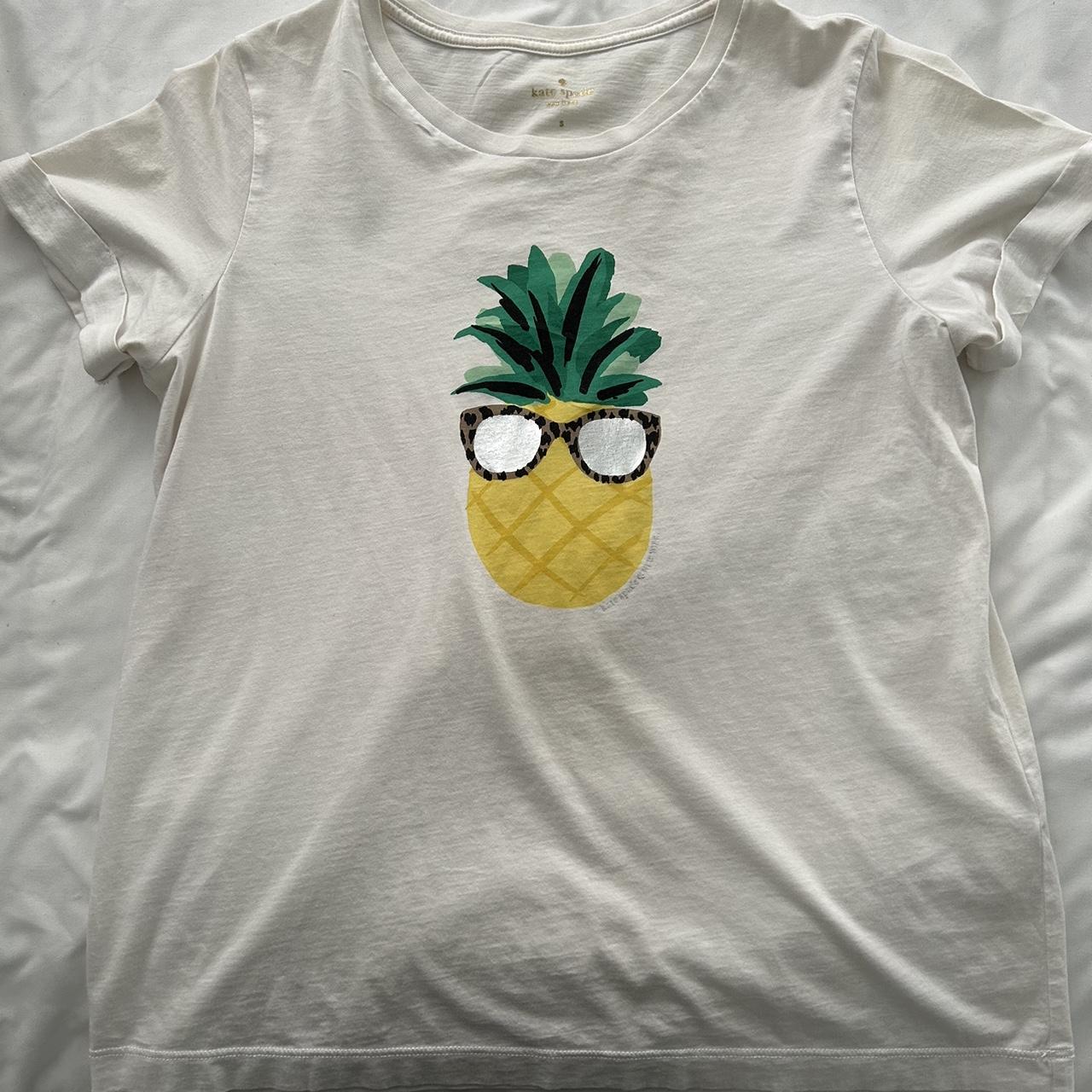 Kate Spade white pineapple shades t-shirt - Depop