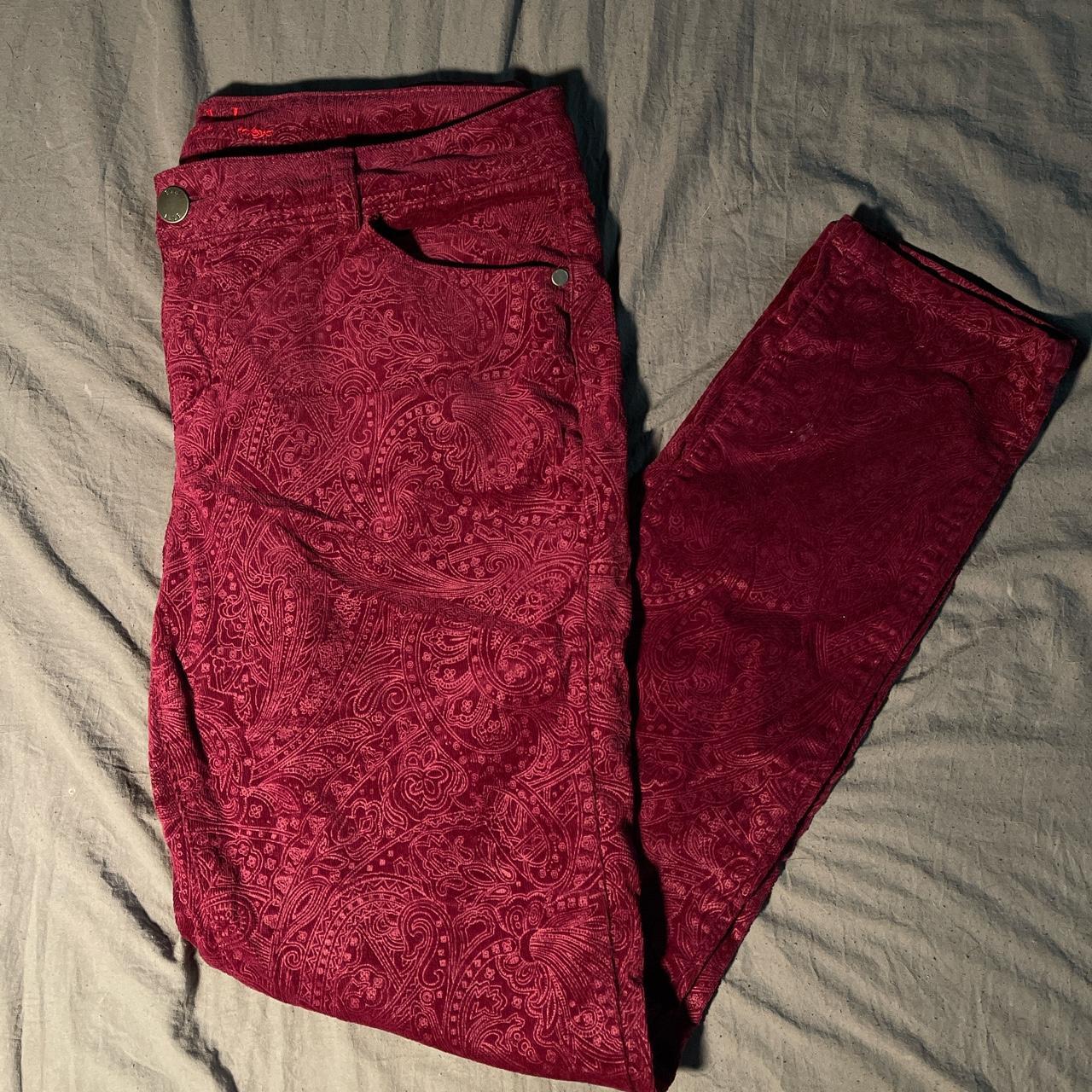 ELLE Women's Burgundy and Red Trousers (3)