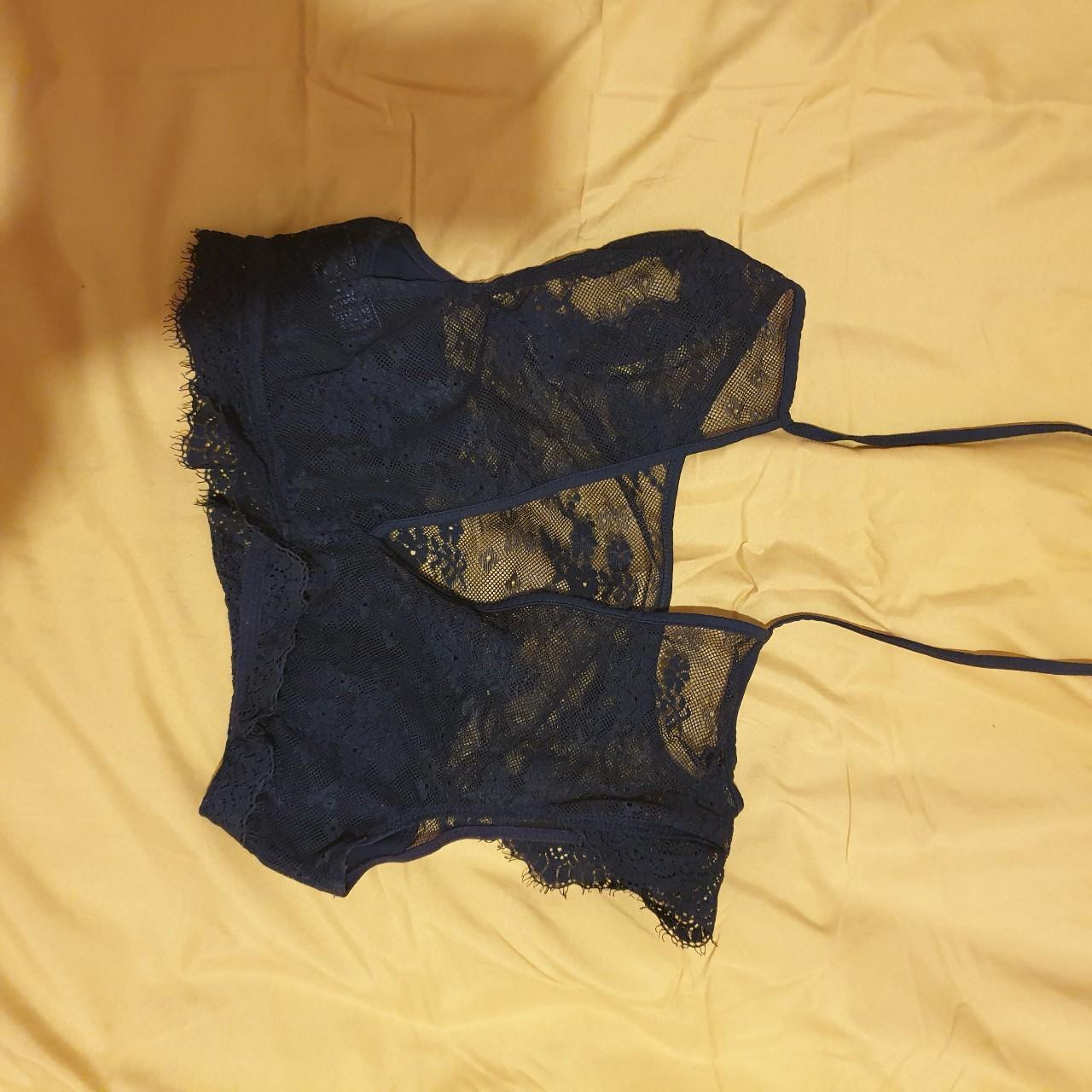 Marks and Spencer Lace Lingerie Crop Top Black 8 Depop
