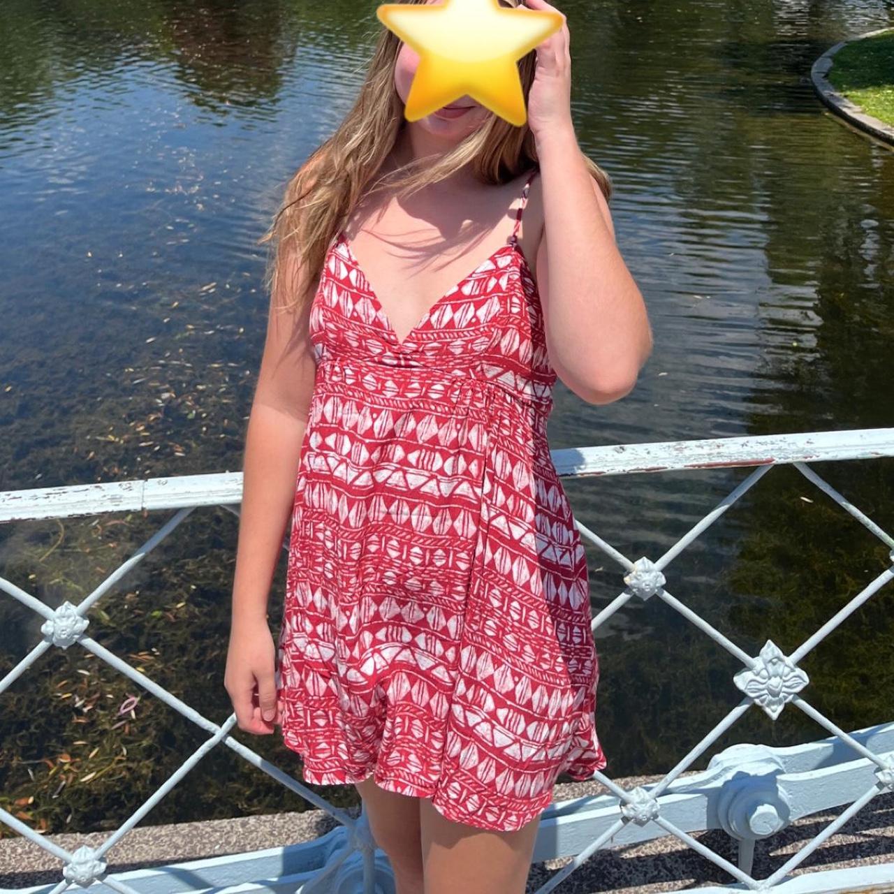 red & white tieback dress •Forever 21 L Red &... Depop