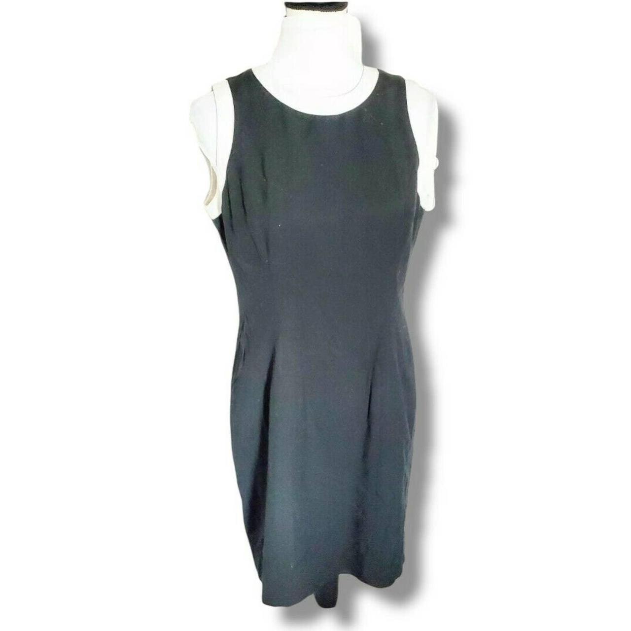Vintage Ann Taylor 60s Mod Sheath Dress Black White... - Depop