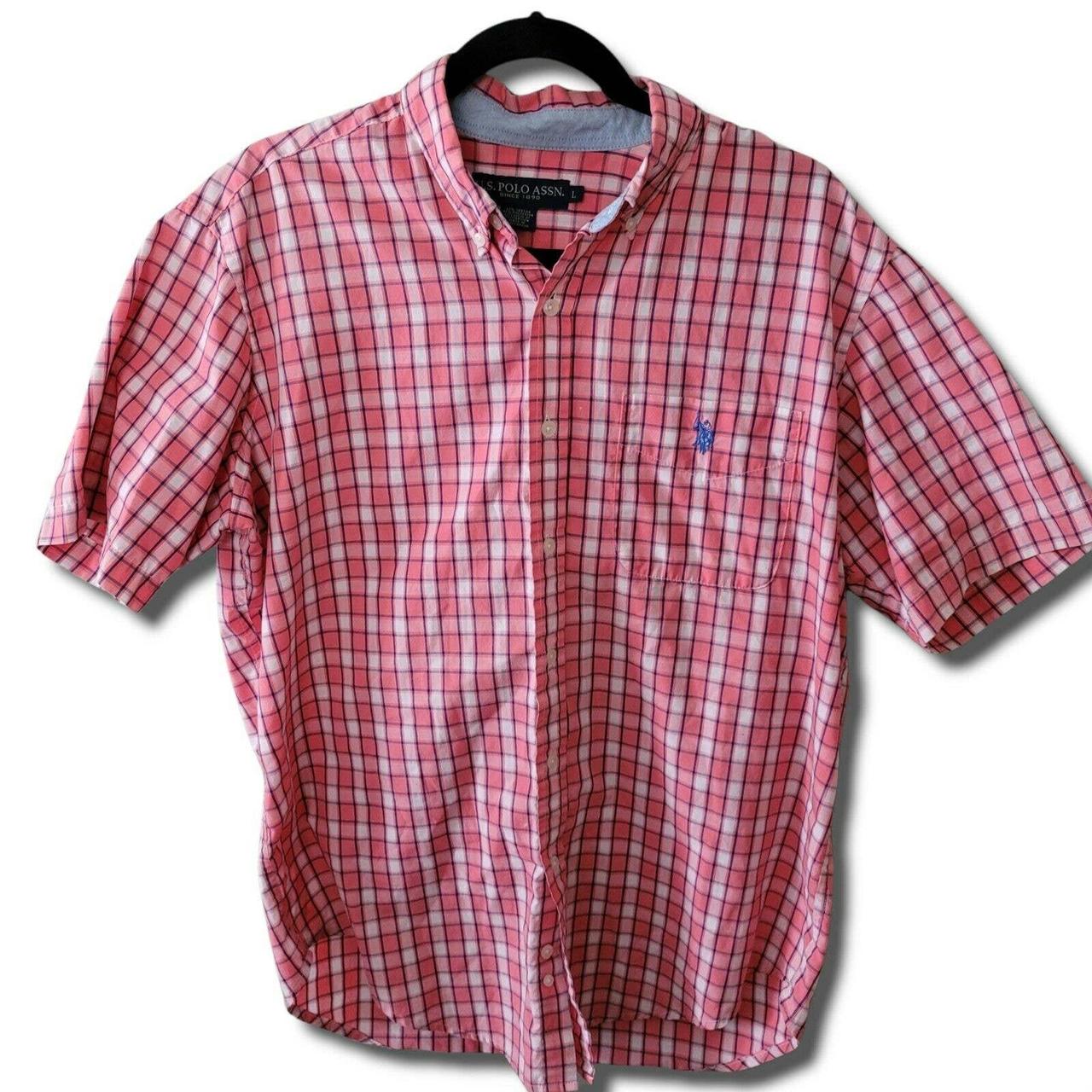 U.S. Polo Assn. Men's Pink and White Shirt