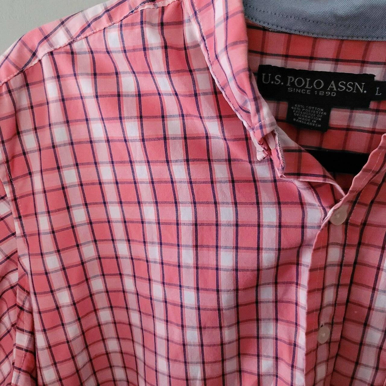 U.S. Polo Assn. Men's Pink and White Shirt (3)