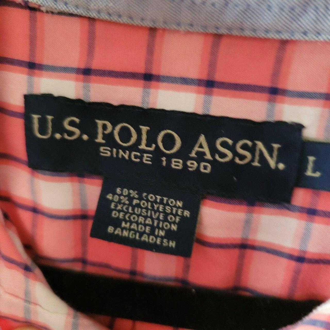U.S. Polo Assn. Men's Pink and White Shirt (4)