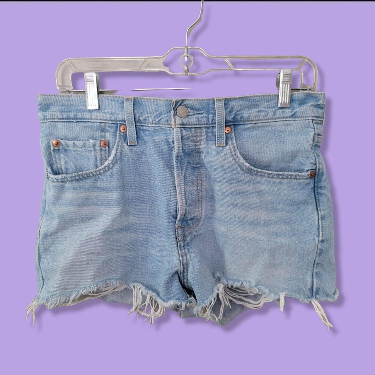 Denim Levi's short shorts/booty shorts. Have light - Depop