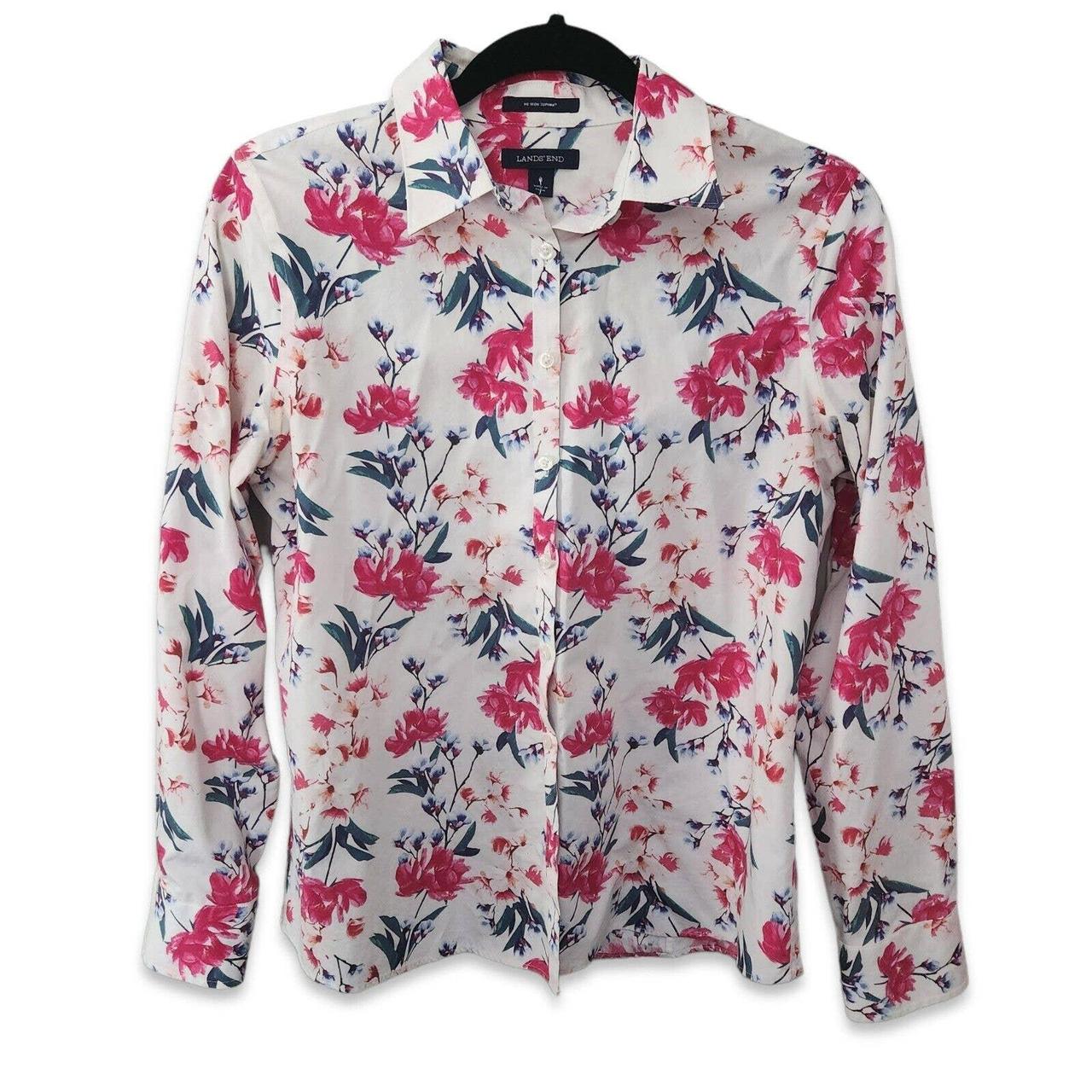 Lands’ End Floral Button Down 2024 Top