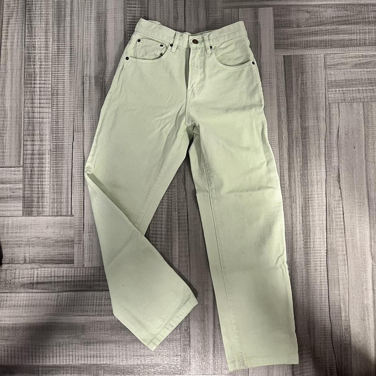 MINT GREEN EMBROIDERED GOLF WANG JEANS , - size 28...