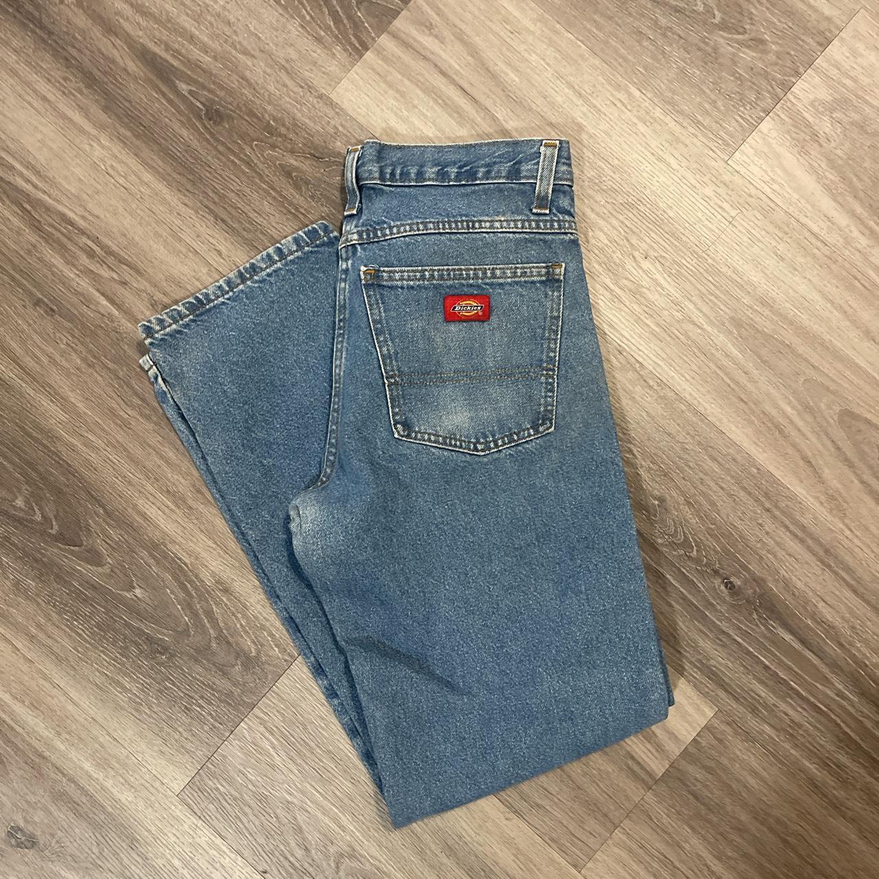 Dickies Work Blue Jeans with distressing... Depop