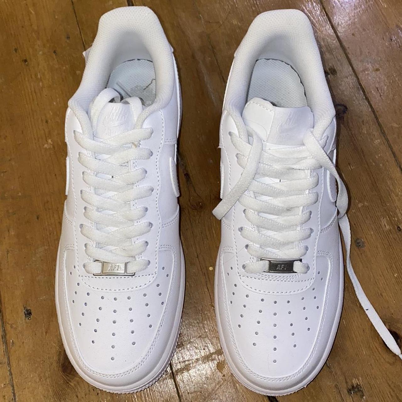 Nike white Air Force 1, size 6.5. Perfect condition... - Depop