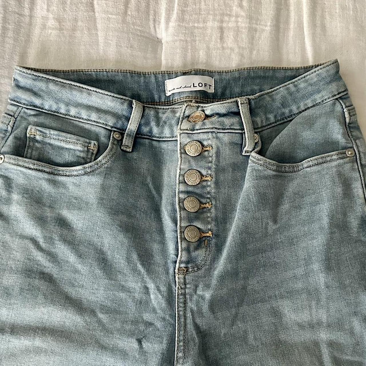 The Loft Curvy Skinny jeans. Jeans have frayed... - Depop