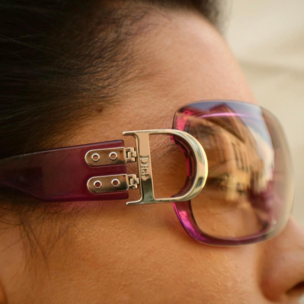 Christian Dior 古着　ビッグフェイス optyl ドイツ製　Y2K DIOR Futura Y2K sunglasses orange and gold