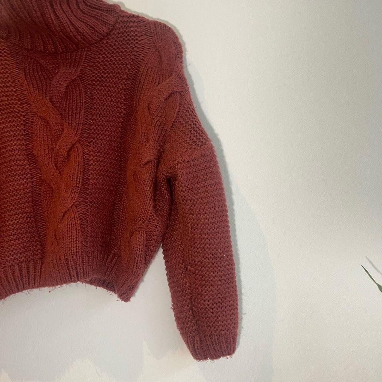 VICI Brand Burnt Orange Chunky Knit Cropped Sweater... Depop
