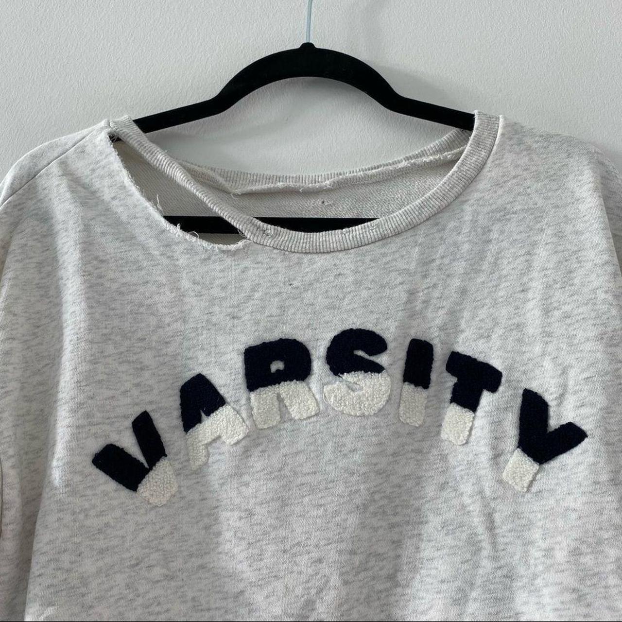 Honey Punch Varsity Distressed Sweatshirt size S Depop