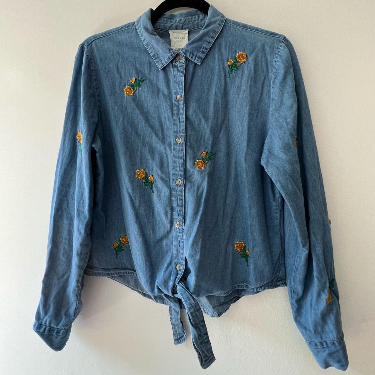 Women's Blue and Gold Blouse | Depop