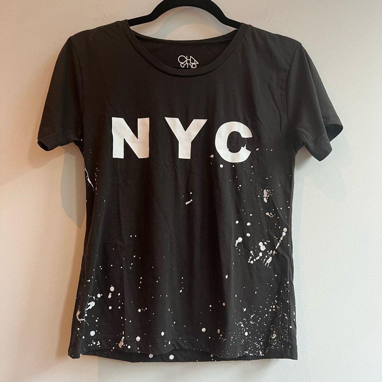 Chaser X Anthropology Black NYC Splatter Cotton... - Depop