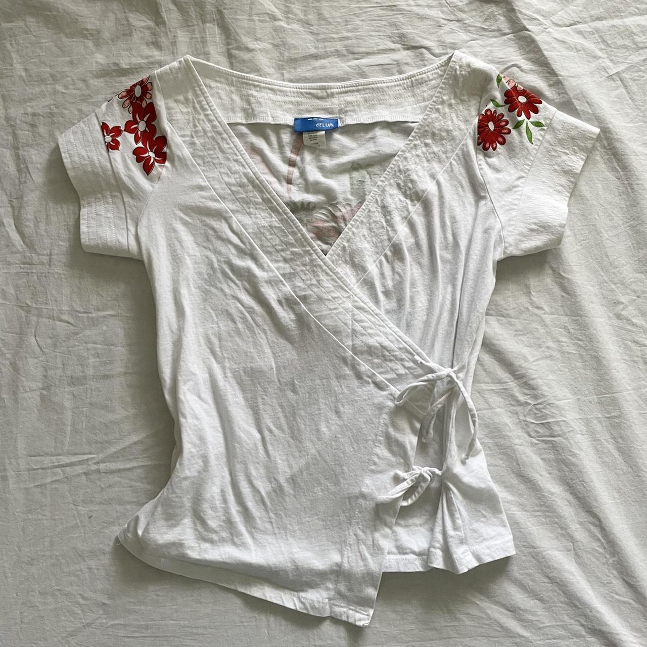 Delia's Women's White and Red Shirt (2)