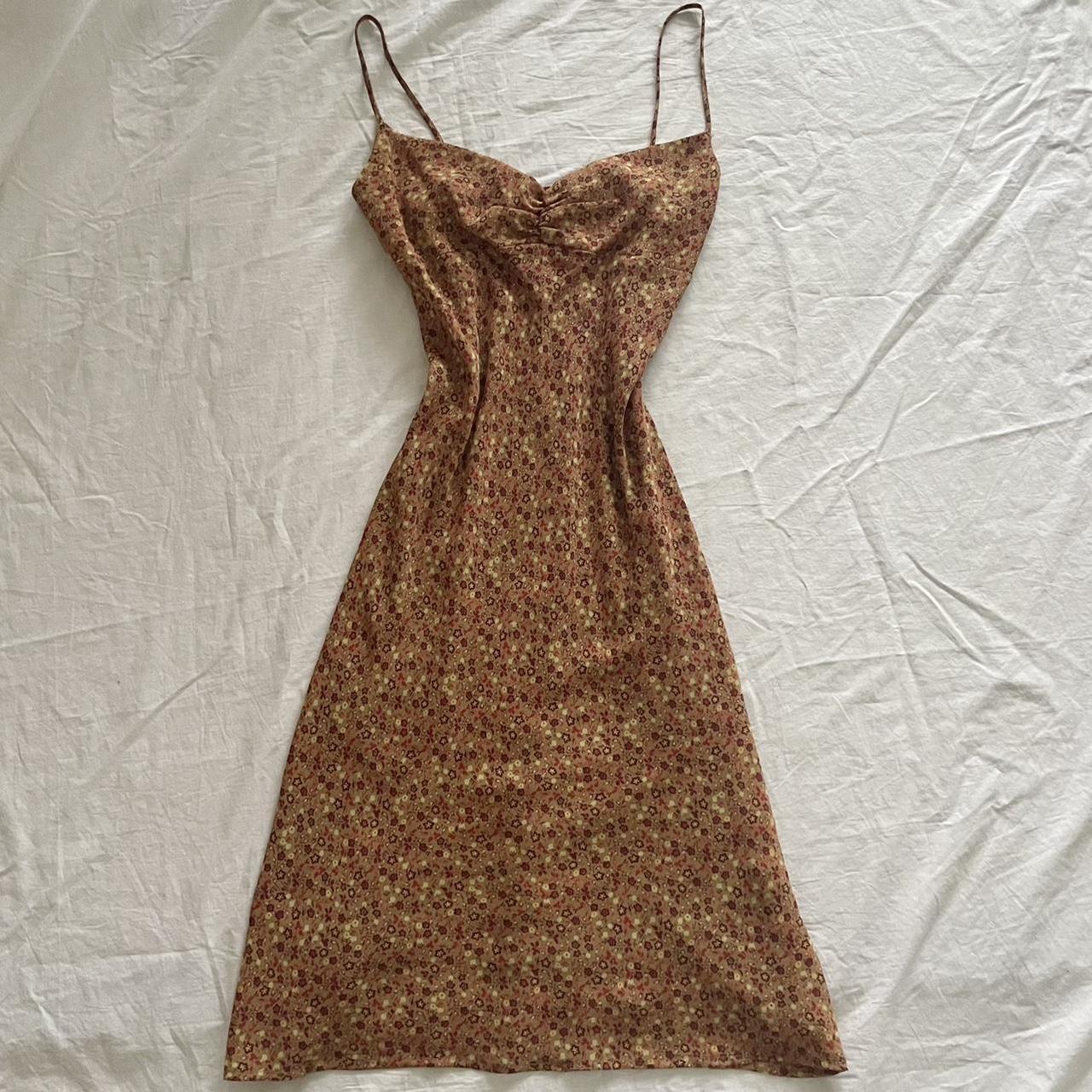 Forever 21 Women's Yellow and Brown Dress | Depop