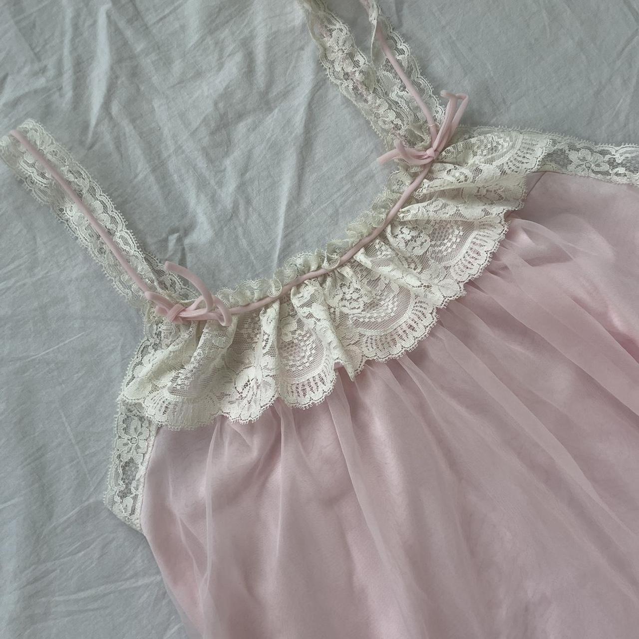 Coquette pink babydoll dress. Nightgown w lots of... - Depop