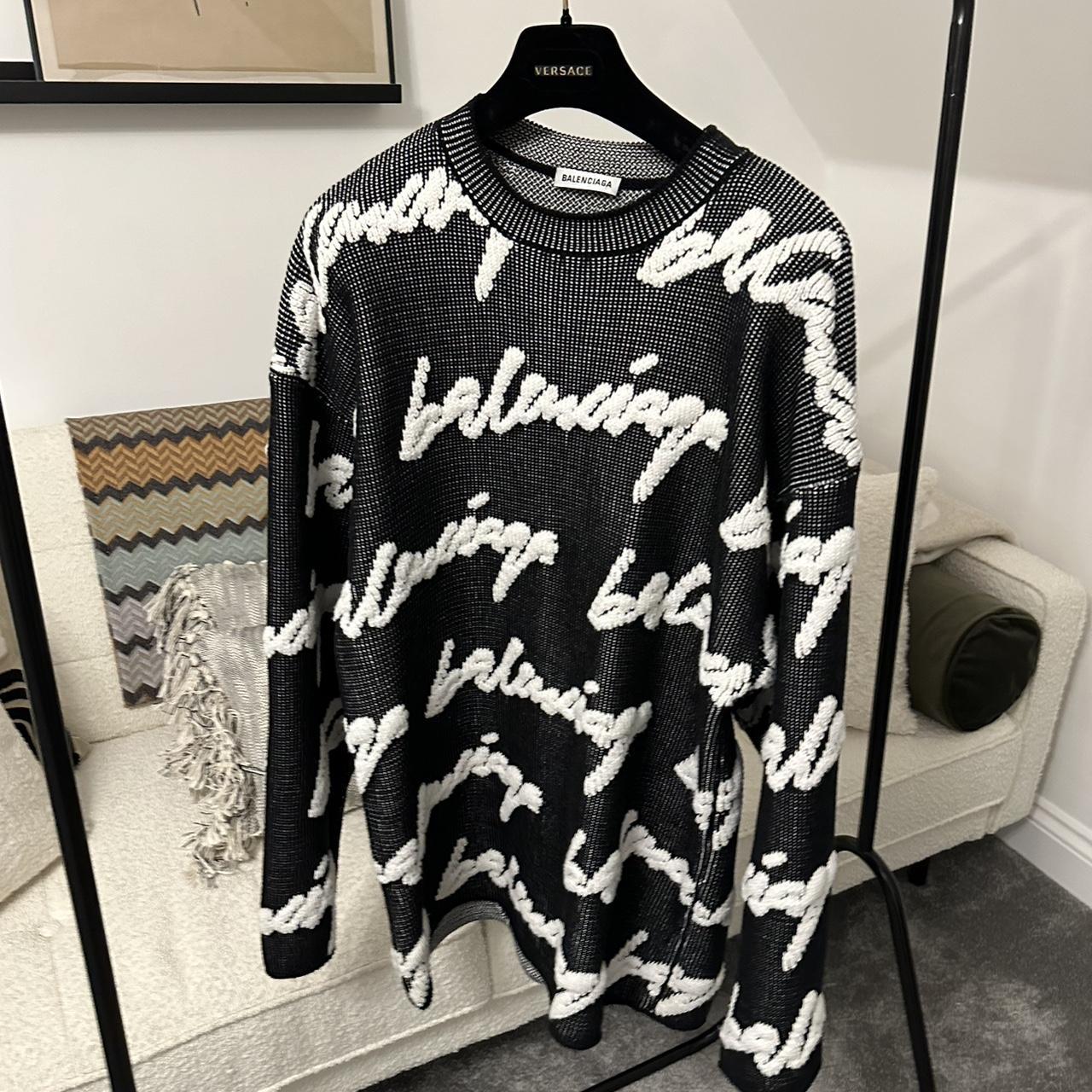 Balenciaga black and deals white jumper