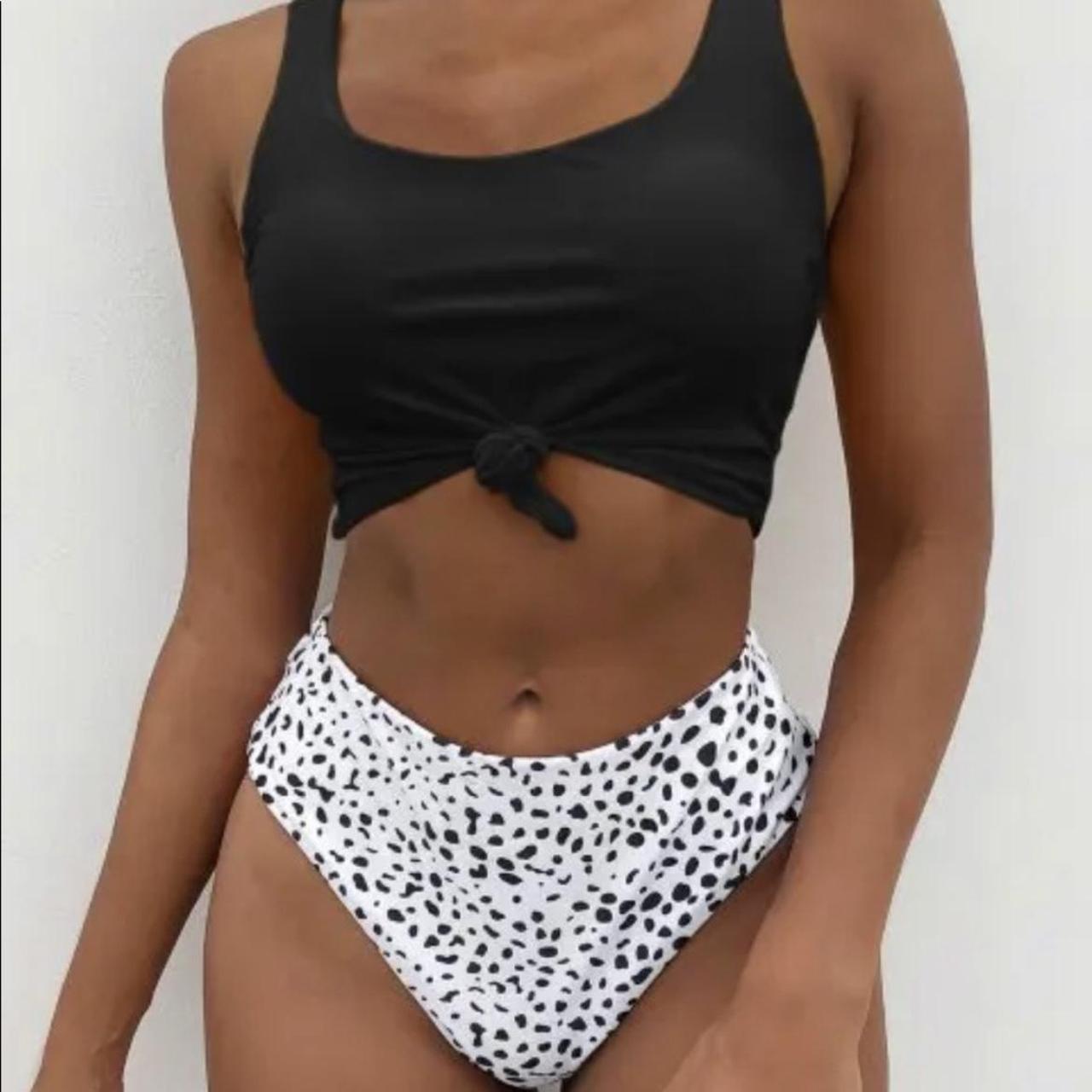 ZAFUL Swimsuits for Women Animal Print Knotted High Waisted