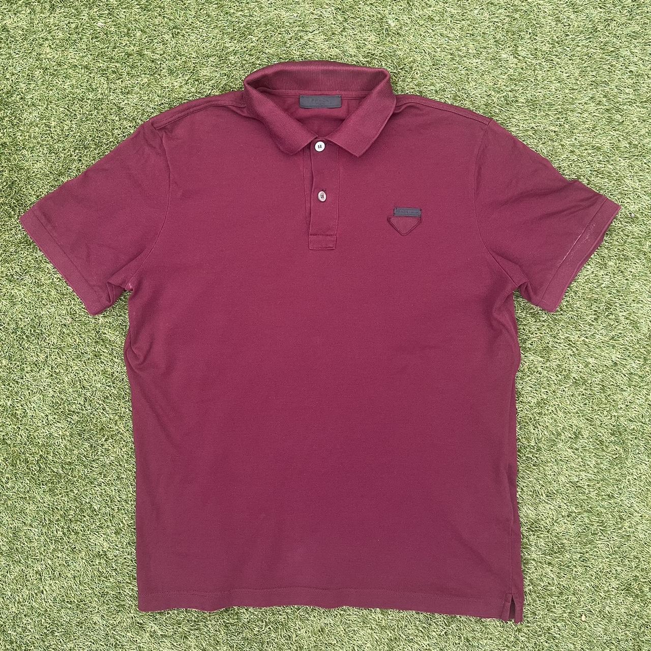 Prada pique polo shirt Small Burgundy Slight