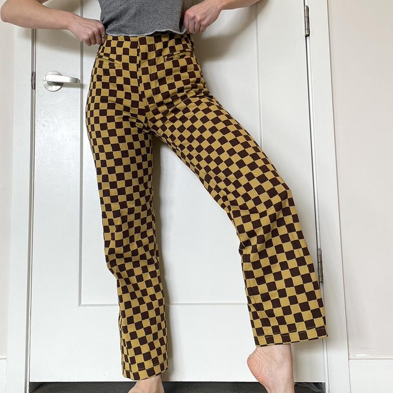 Holiday The Label Women's Yellow and Brown Trousers (2)