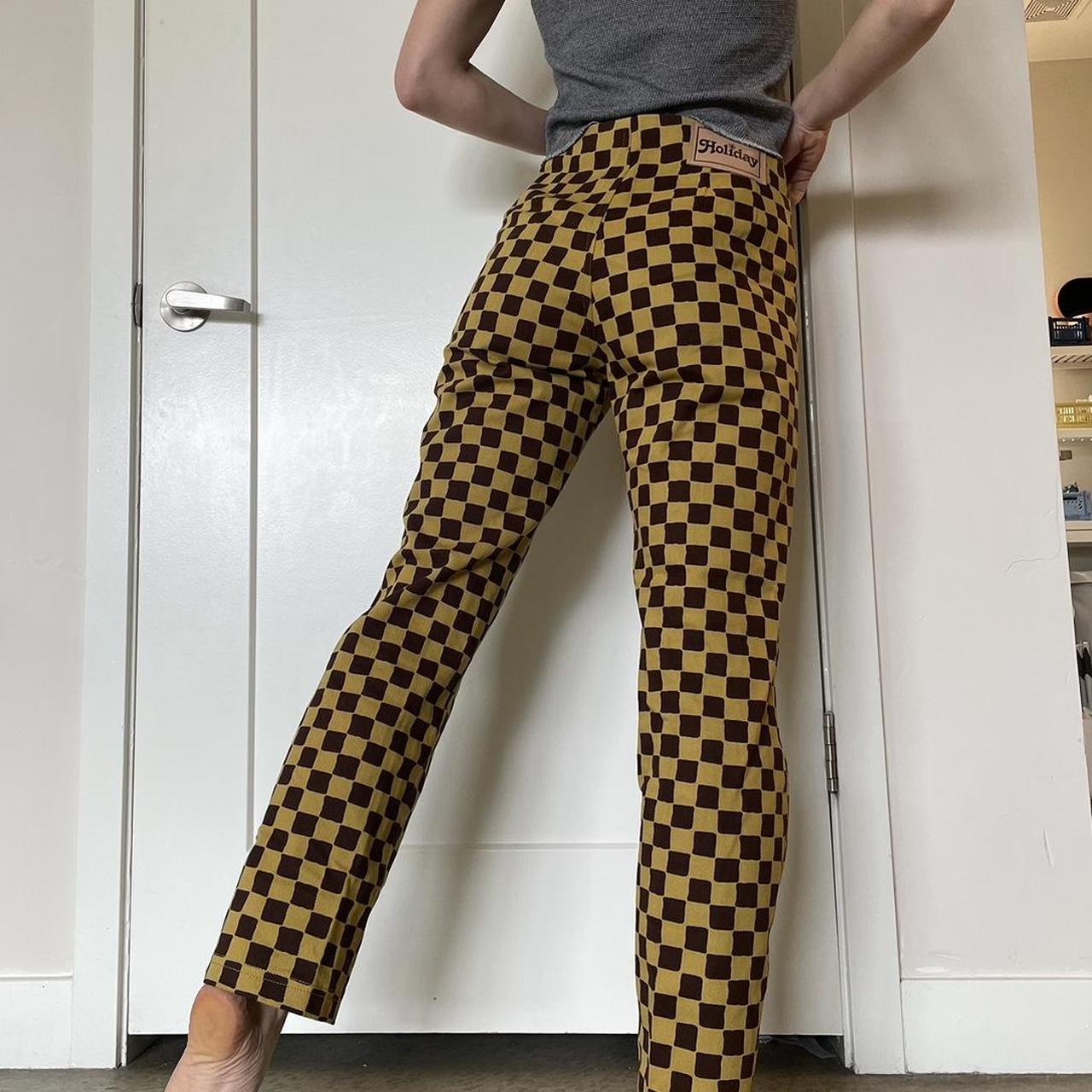 Holiday The Label Women's Yellow and Brown Trousers (3)
