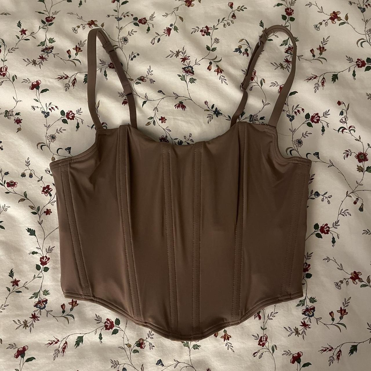 Hollister Corset Top color: brown size: xs selling... - Depop