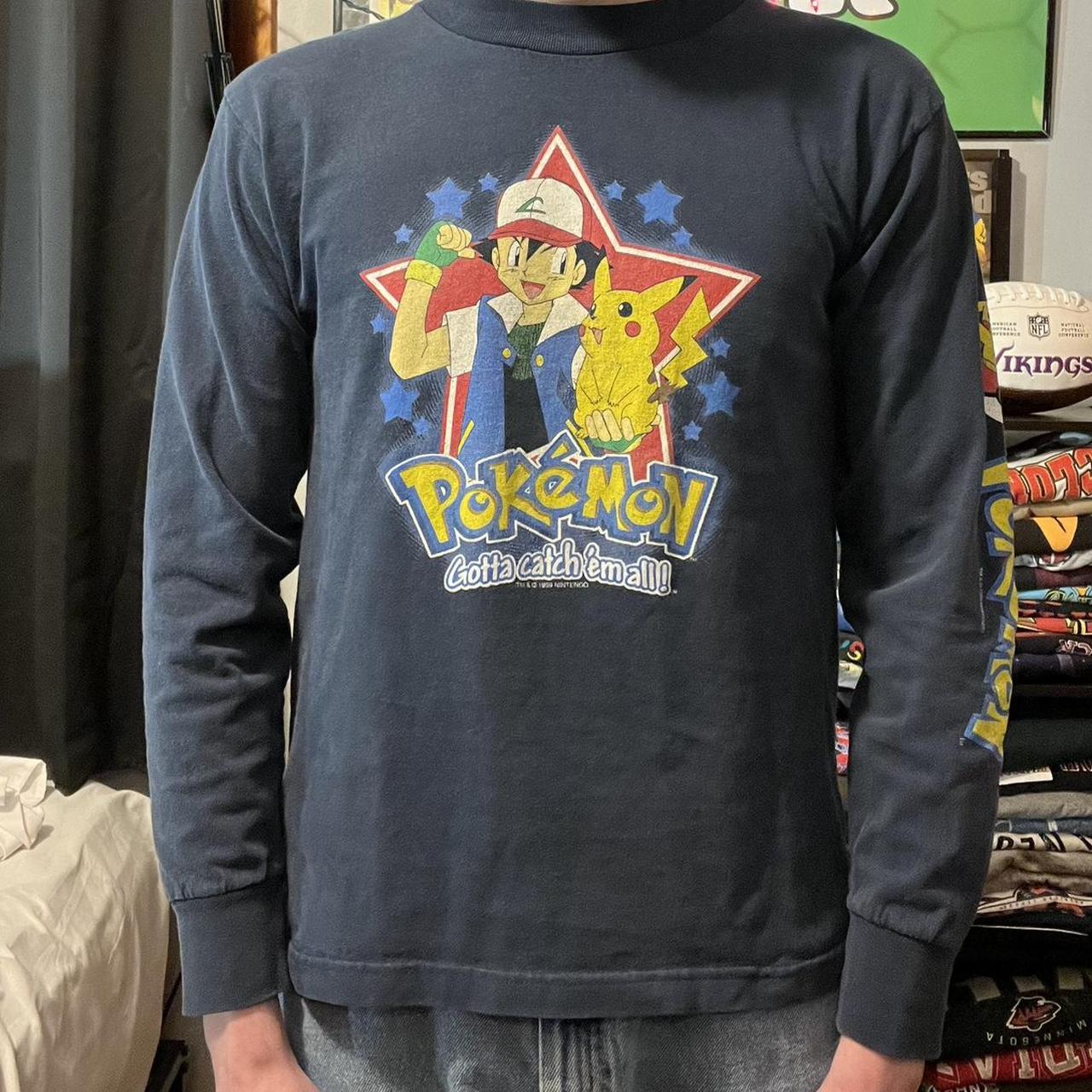 Youth Vintage Y2K 1999 Rare Nintendo 2024 Pokémon Group Gotta Catch Em All Tshirt L