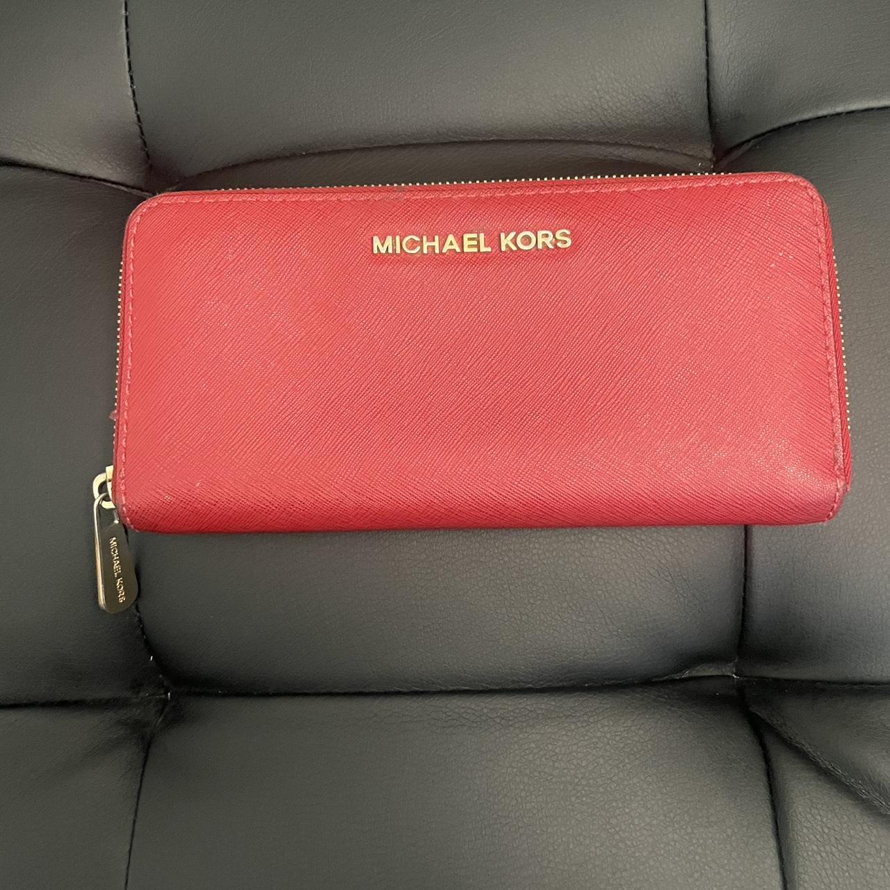 Michael kors red wallet best sale