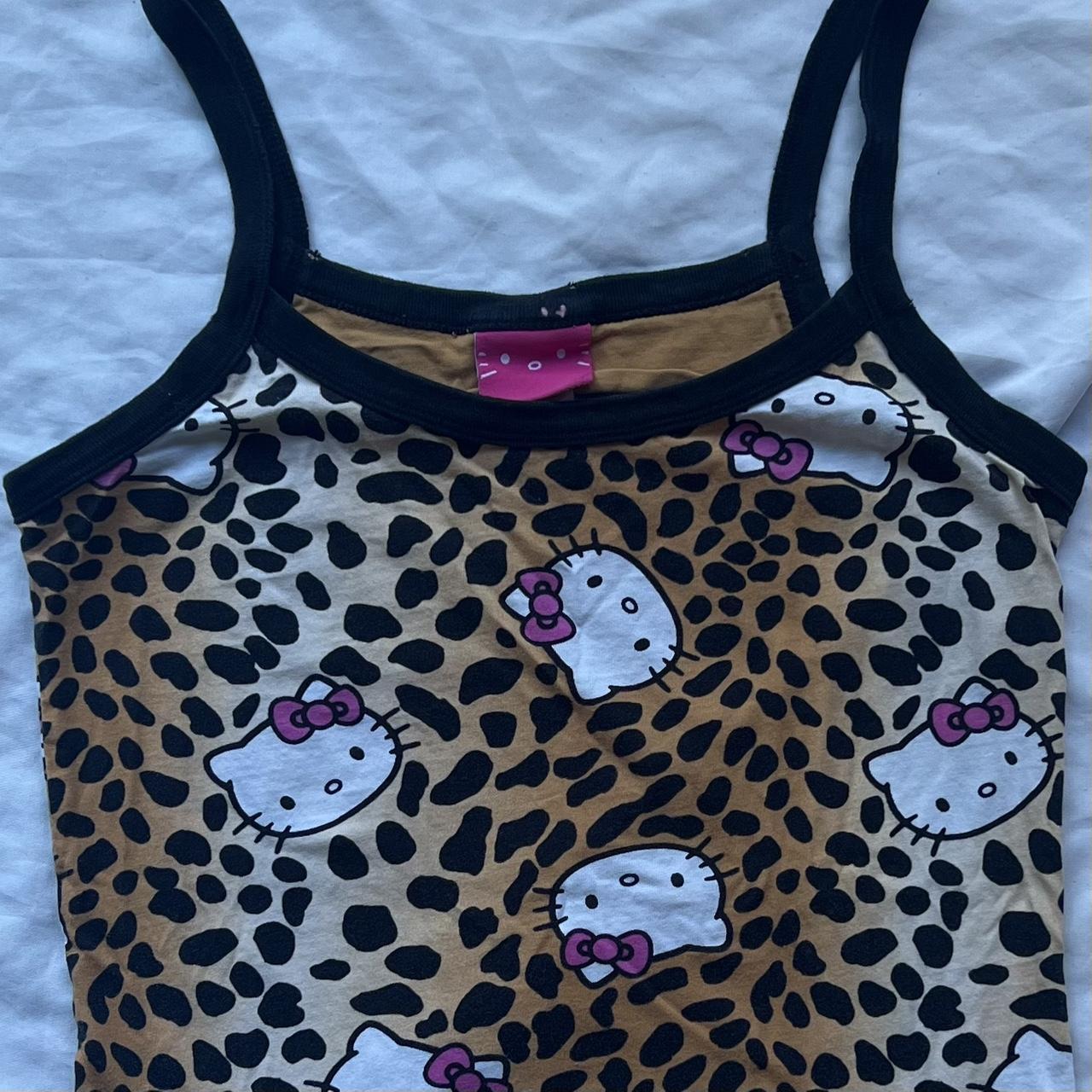 Cheetah print hello kitty women’s sleep wear 2011... - Depop