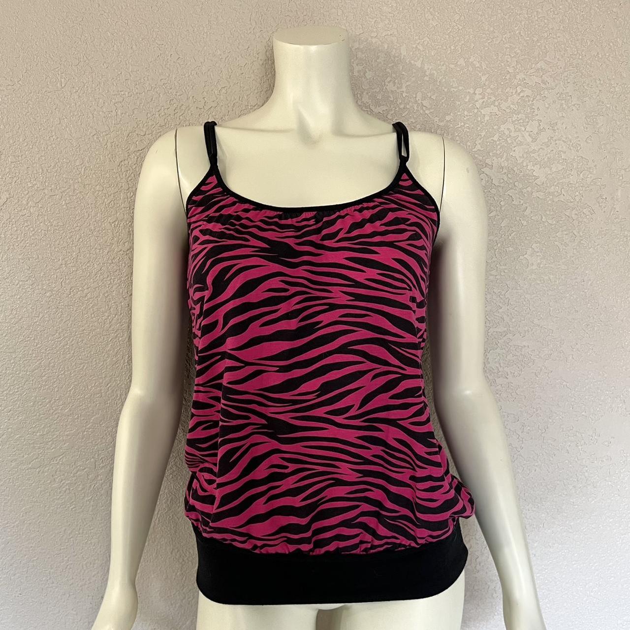 Trashy Y2K Mcbling Women’s Pink And Black Zebra... - Depop