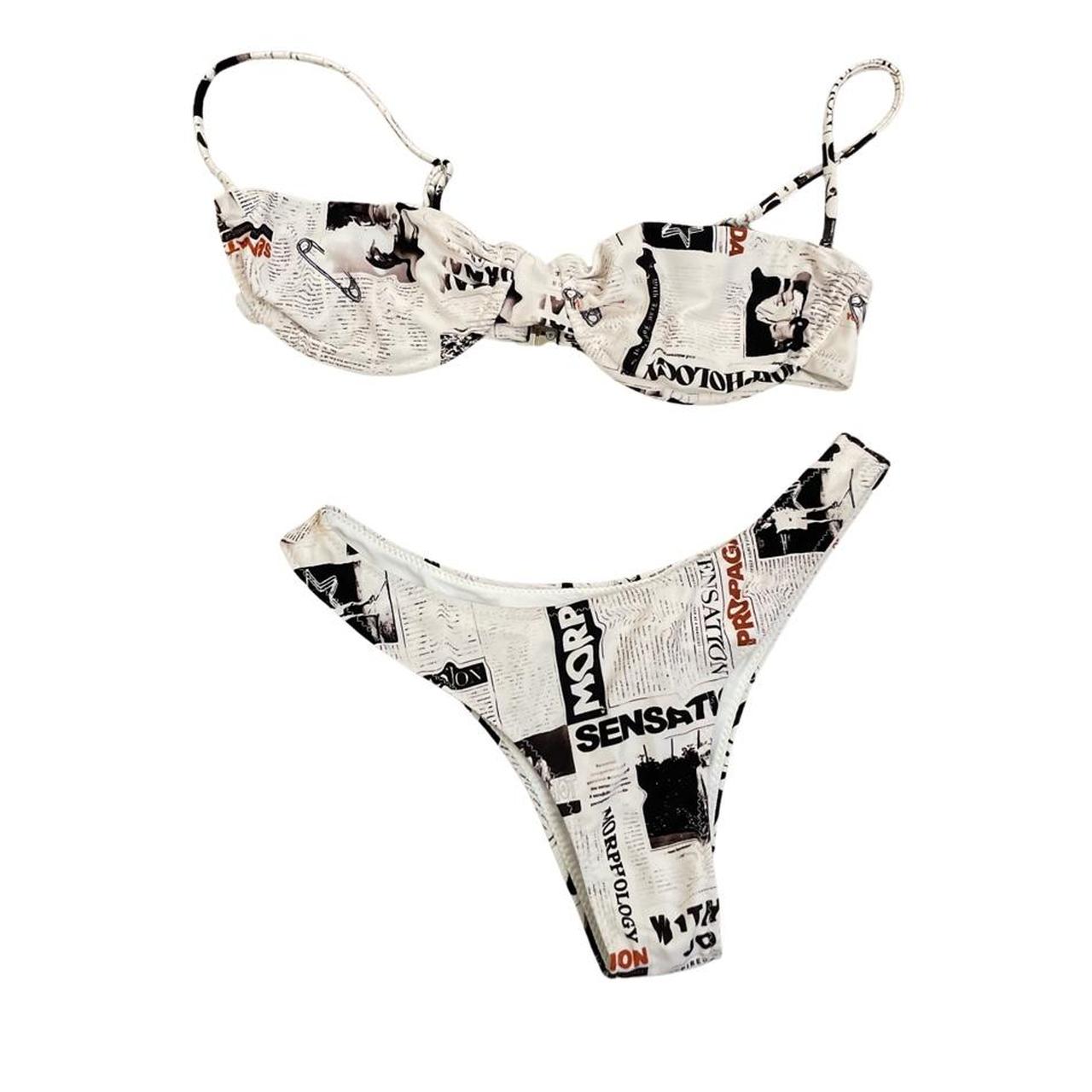 With Jean Newspaper Print Bikini 💗💗💗 Literally the... Depop