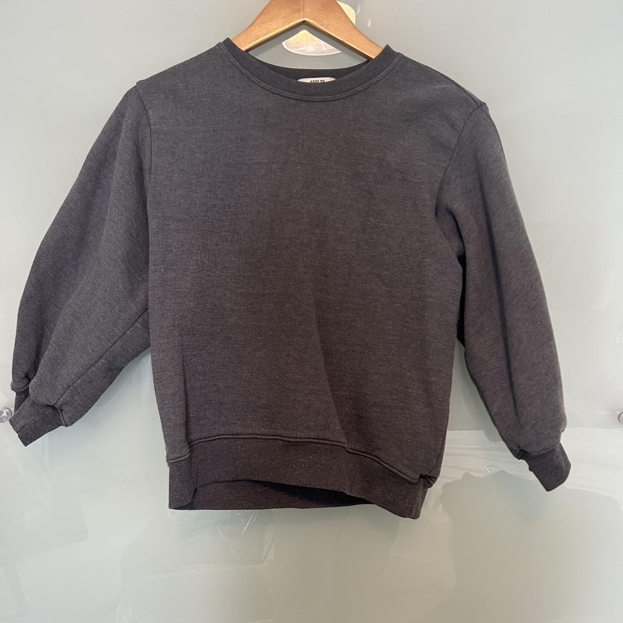 AGOLDE Thora 3 4 Sleeve Sweatshirt in Graphite Depop