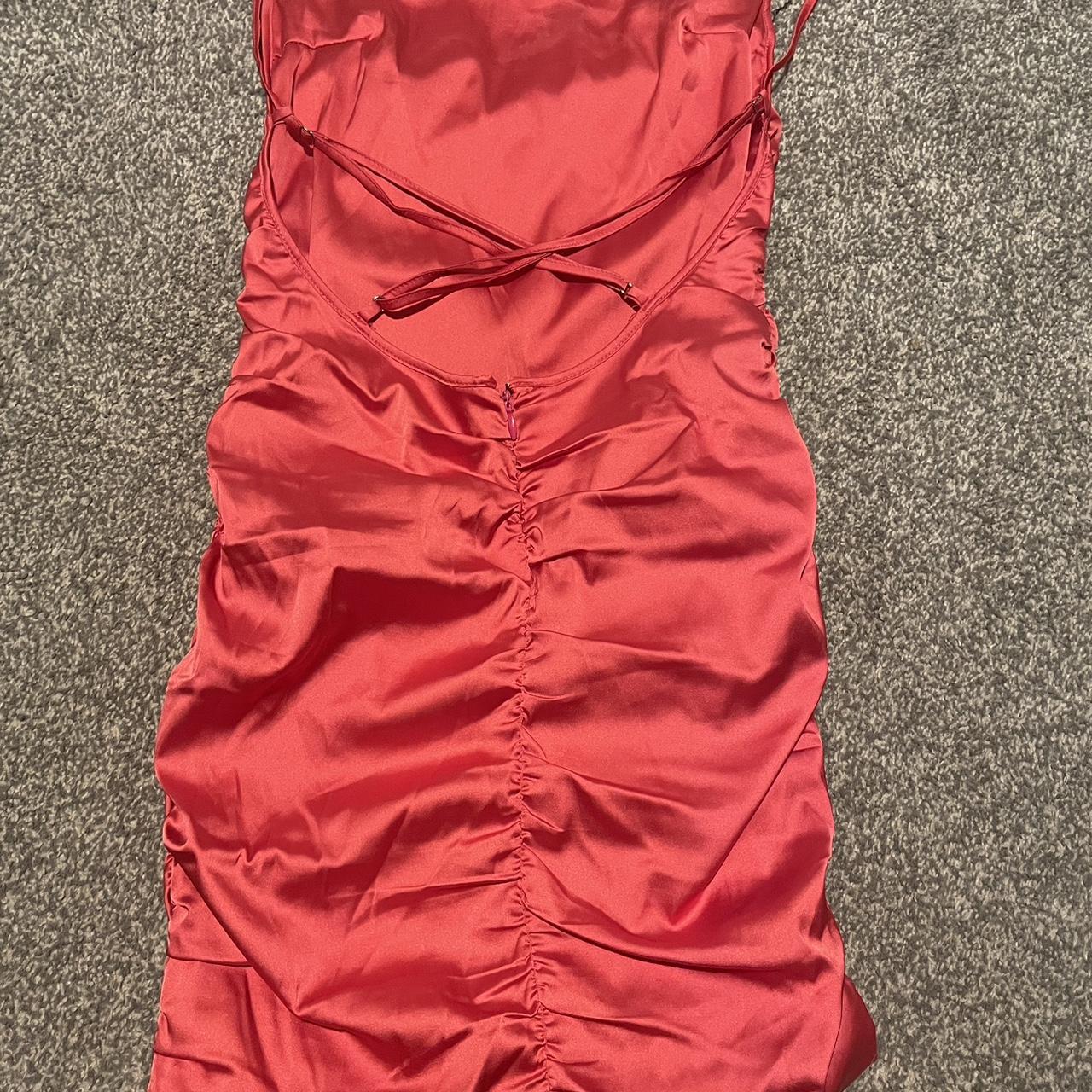 backless pink satin oh polly dress size 8 in... - Depop