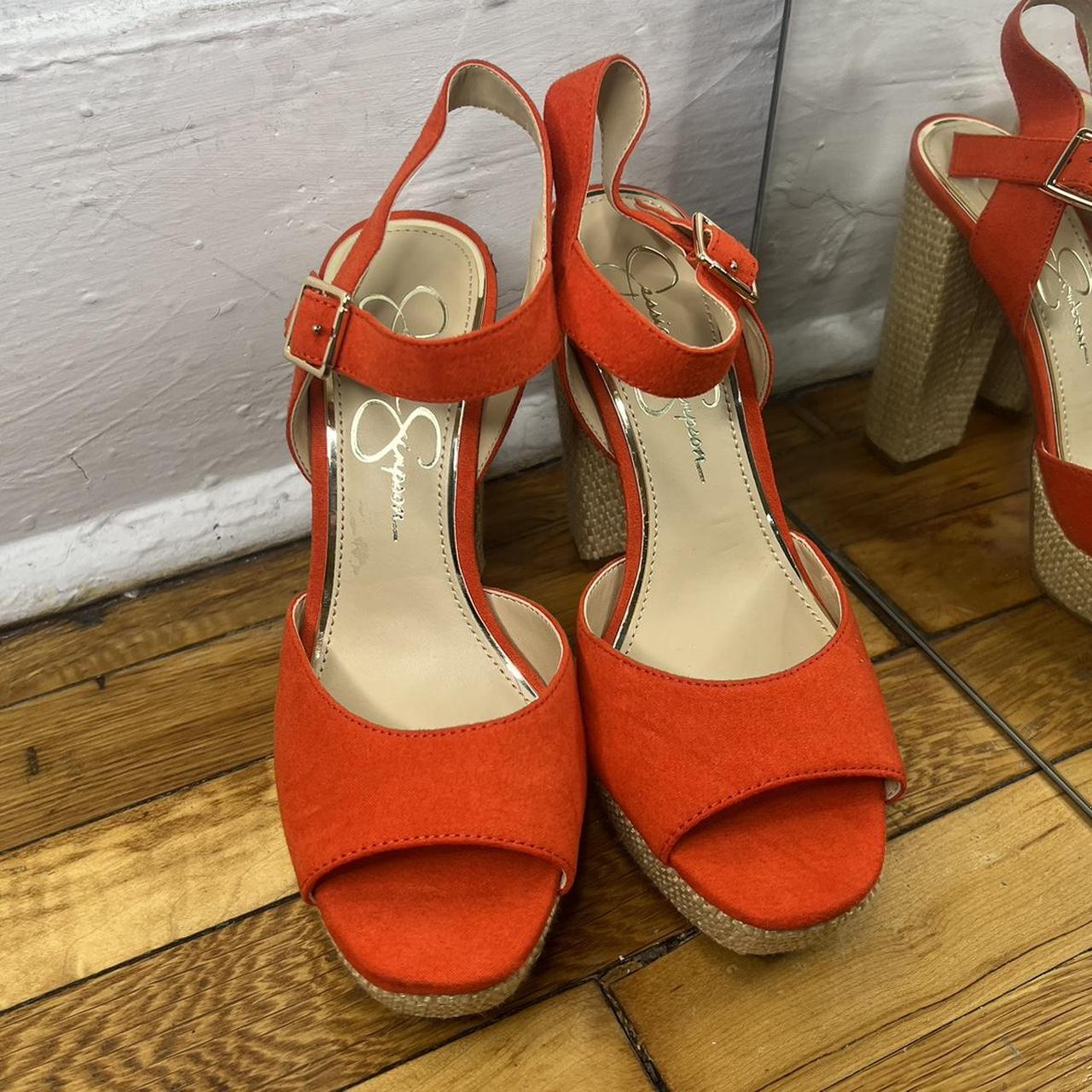 Jessica Simpson Women's Orange Sandals | Depop