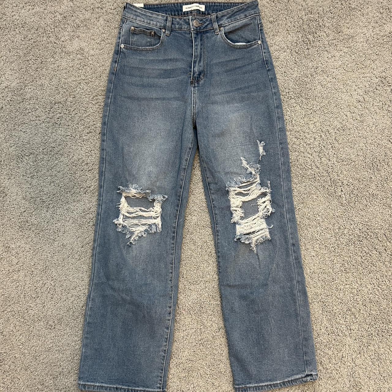 Women’s Ripped Wide Leg Jeans, Size but better