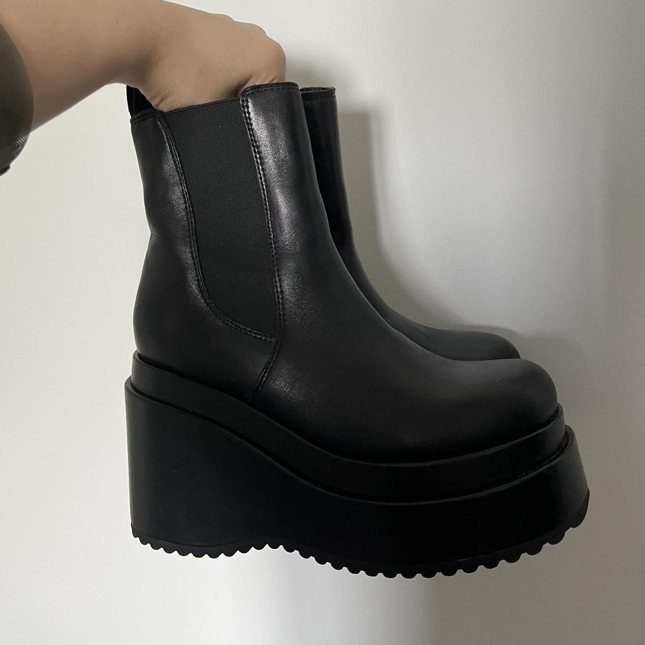 Steve Madden Jesse platform wedge leather boots.... Depop