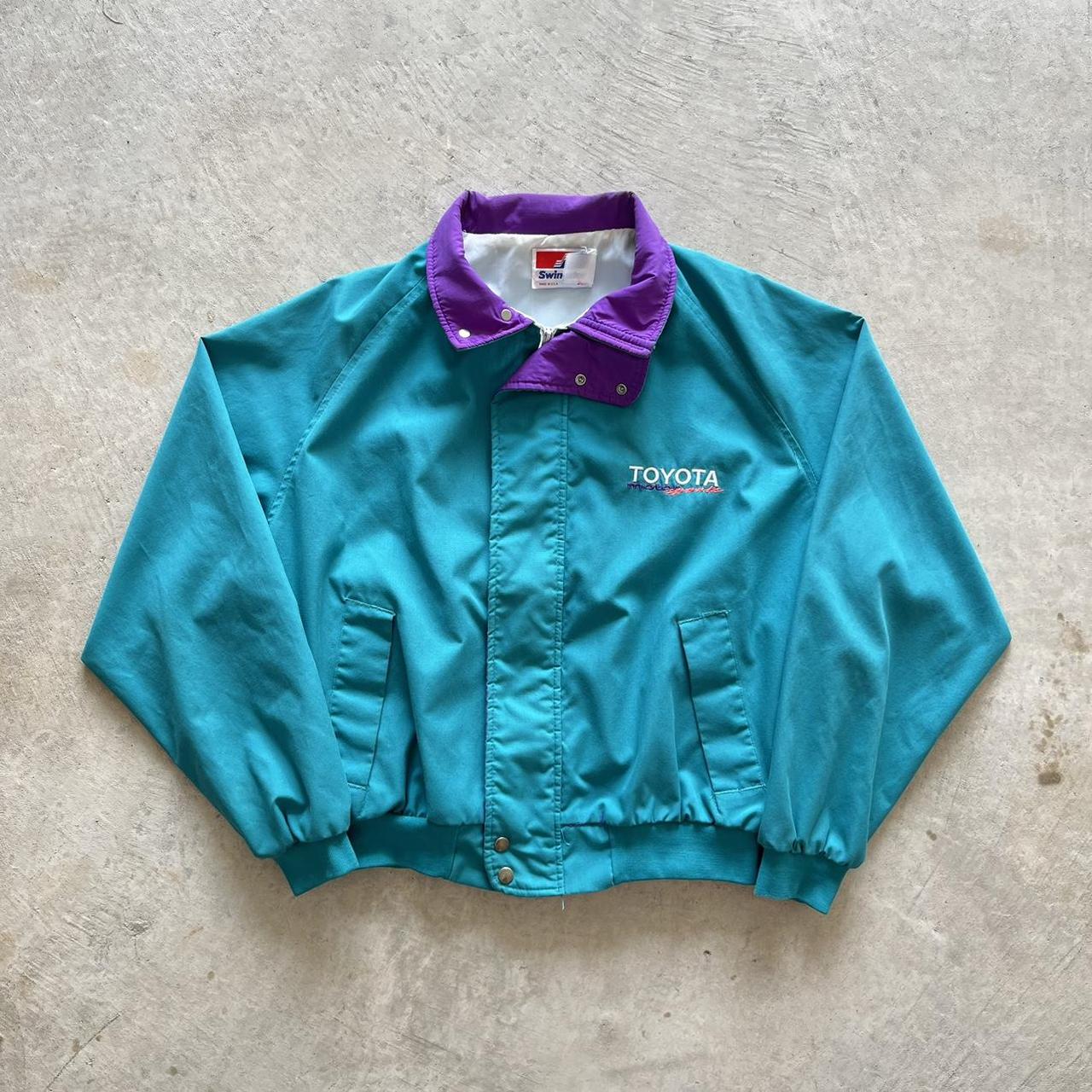 American Vintage Men's Purple and Blue Jacket | Depop