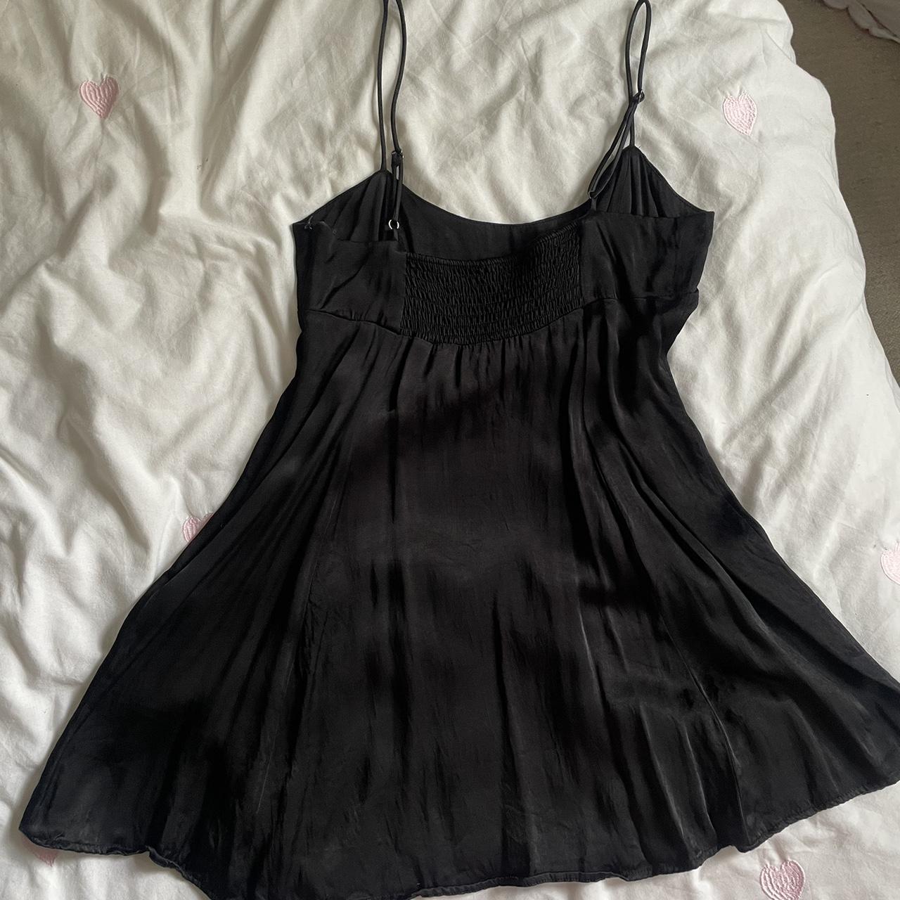 Gorgeous black silky satin Zara babydoll mini dress... - Depop