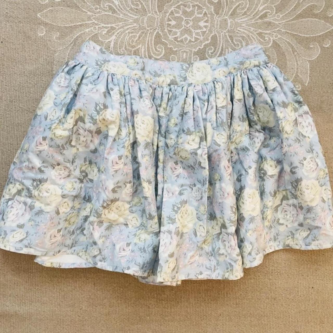 Light blue 2024 floral mini skirt