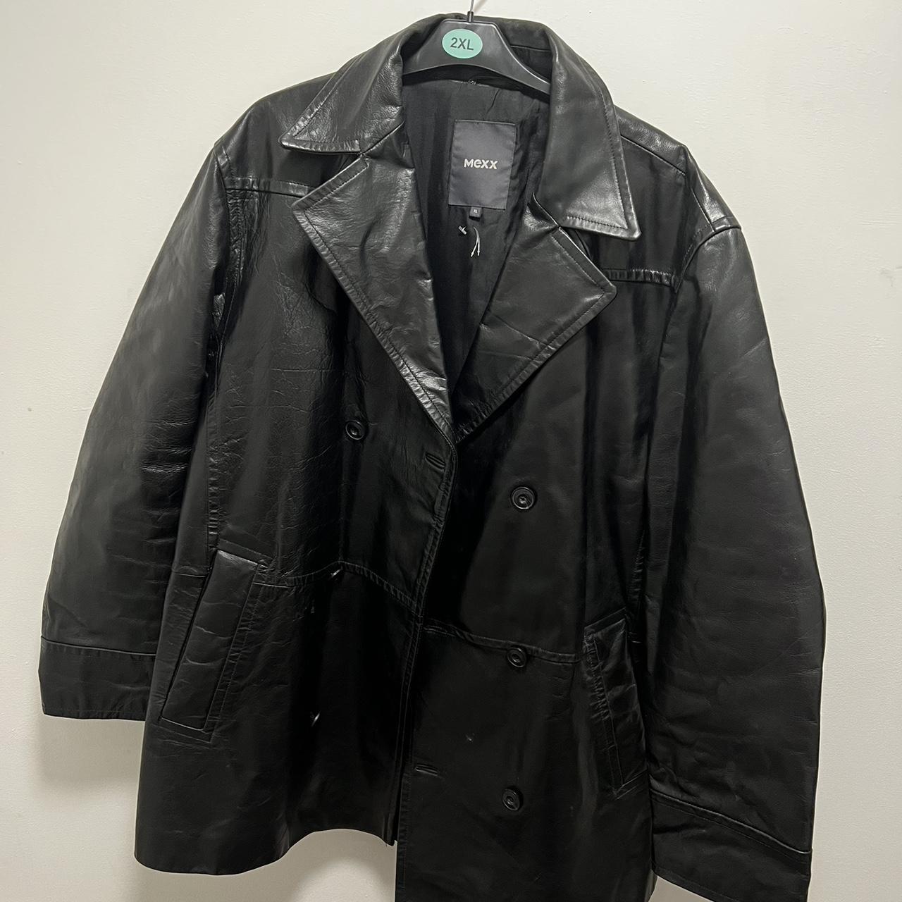 Mexx Real Leather Jacket! Size XL (oversized) Black... - Depop