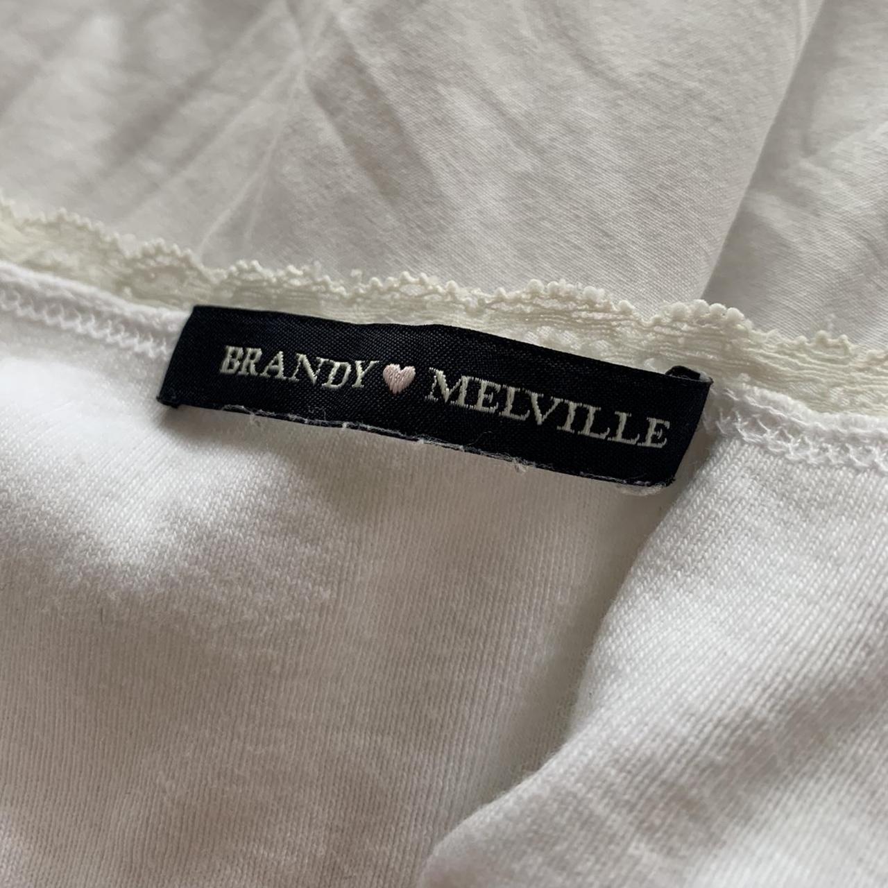 Brandy Melville Mckenna top white short sleeve crop... - Depop