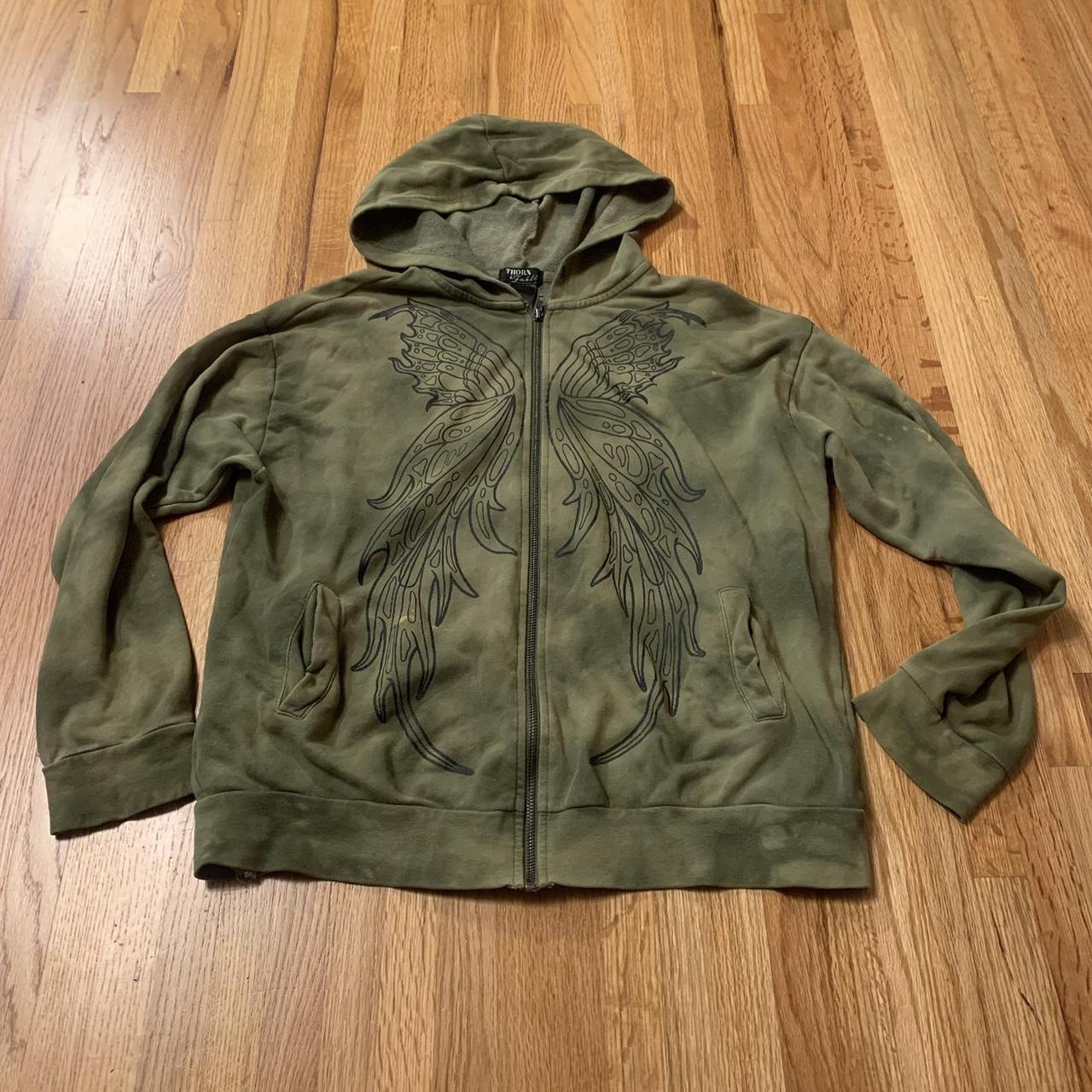 Affliction Women's Hoodie Green/Khaki S – Olive green