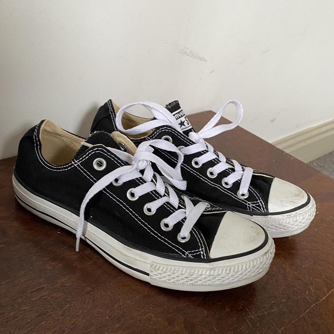 Converse all star black low shoes Size women’s uk... - Depop