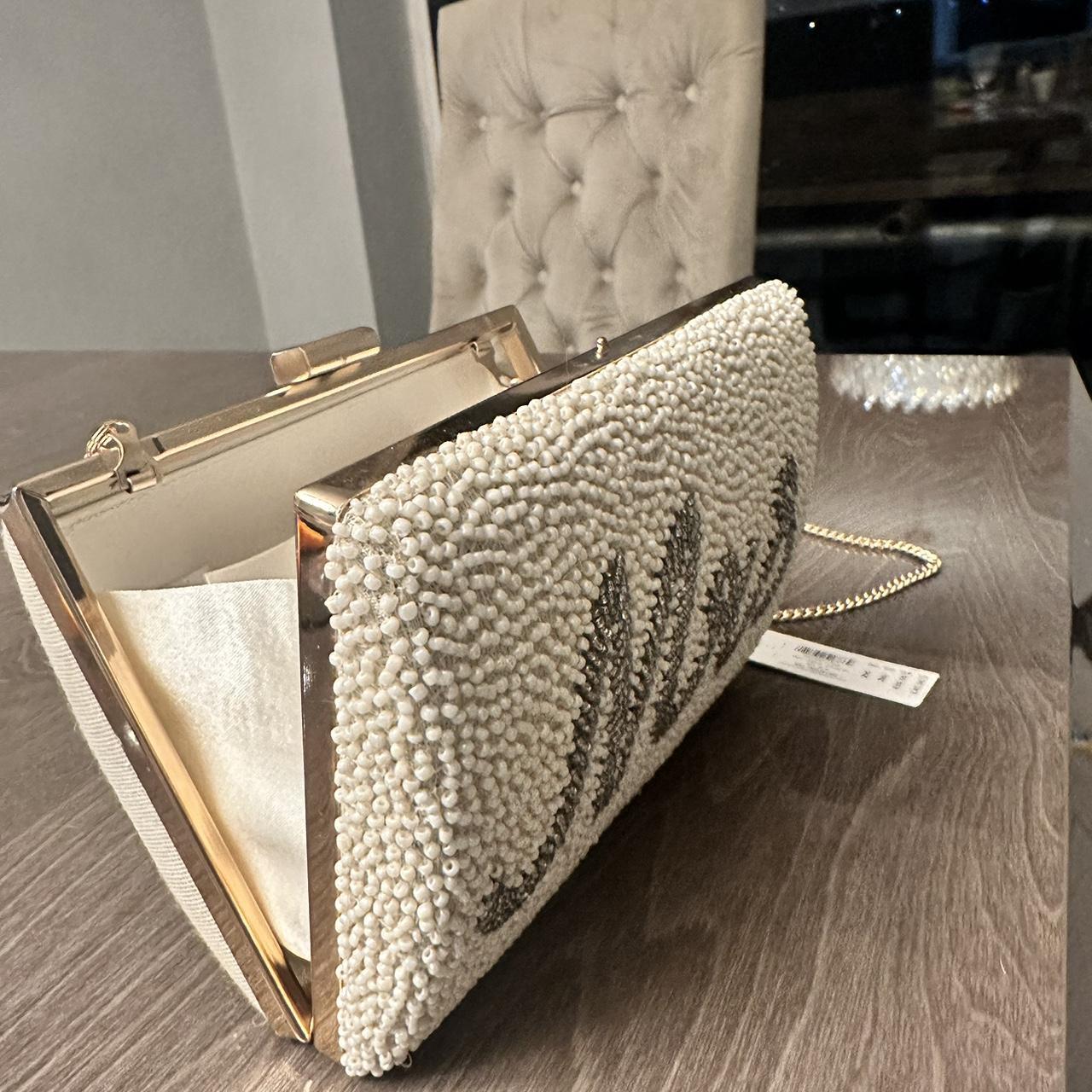 Mrs clutch bag with tags from accessorize gold and Depop