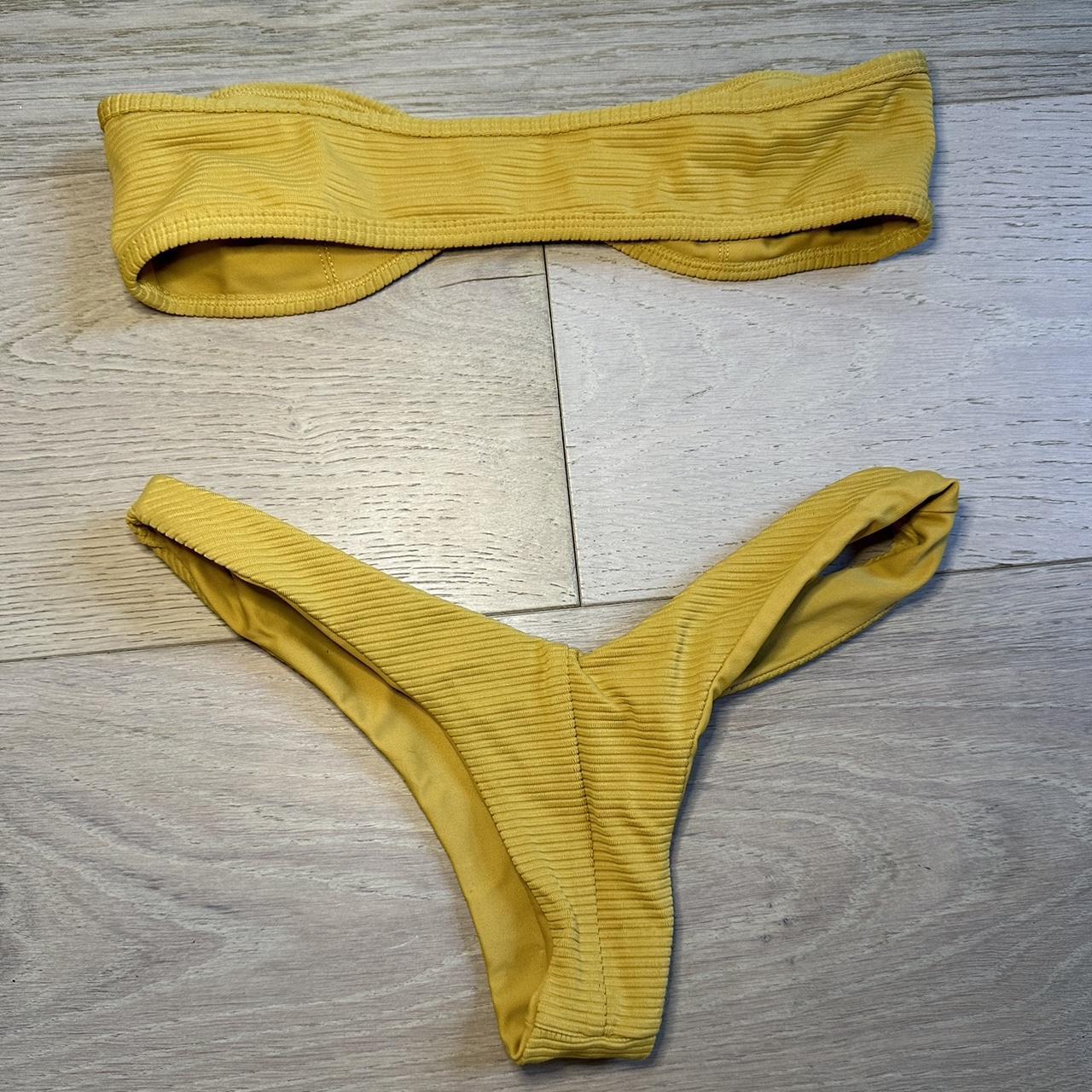 Womens Yellow Bikinis And Tankini Sets Depop