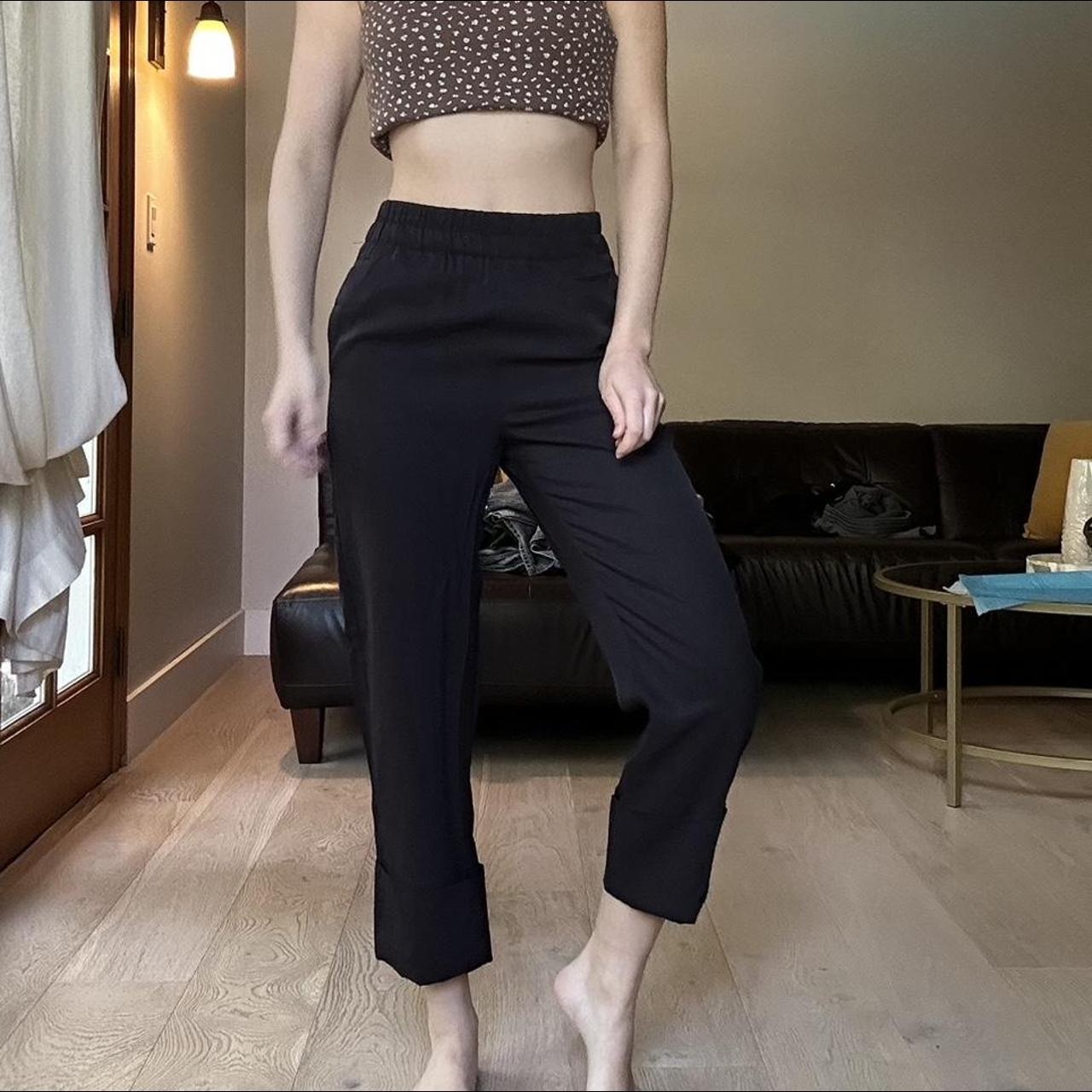 Zara black capri pants size xs no imperfections - Depop