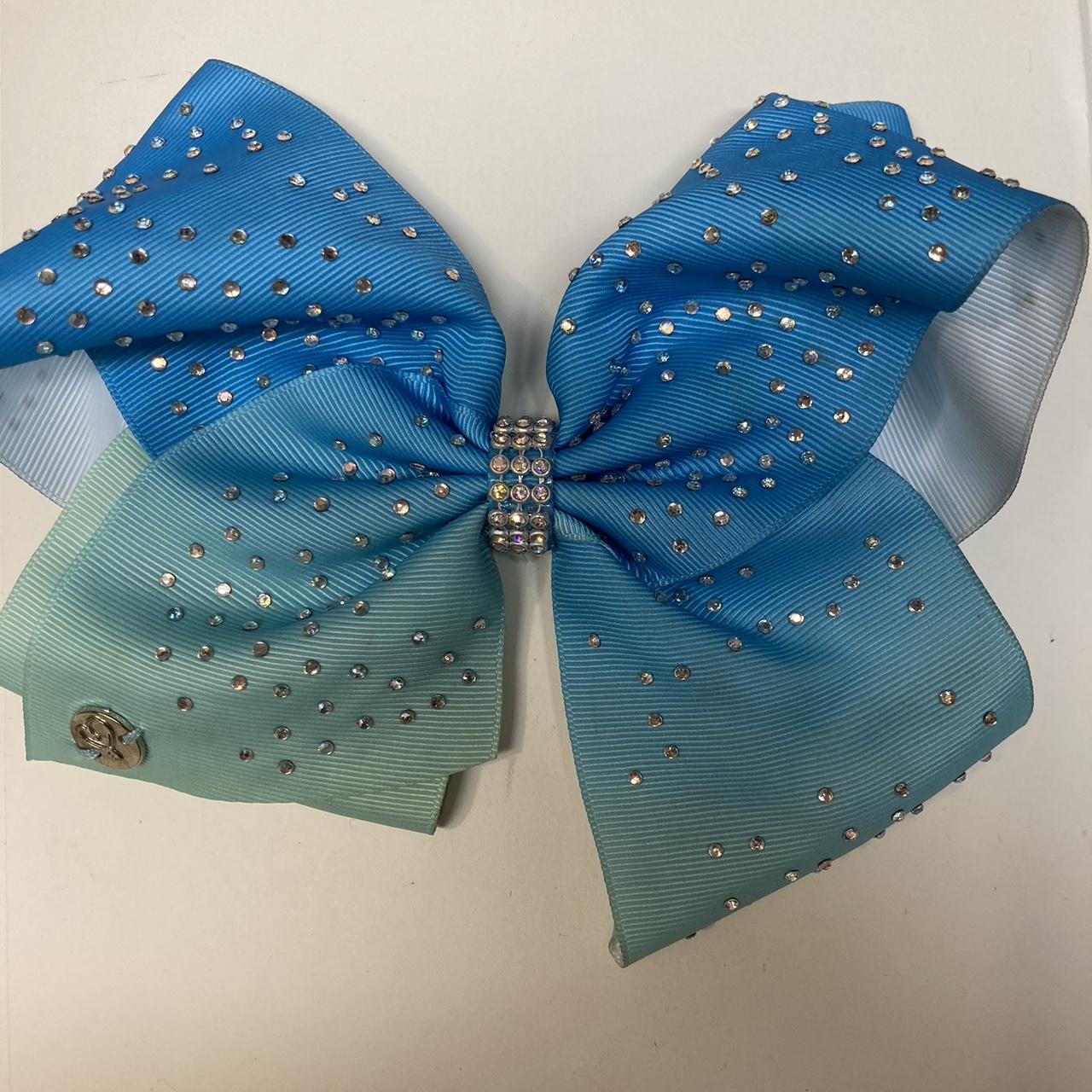 JoJo Siwa 6” blue and green rhinestone hair bow... - Depop